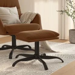 vidaXL Fußhocker Braun 60x60x36 cm Mikrofasergewebe