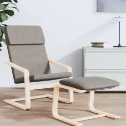 vidaXL Fußhocker Taupe 51x41x40 cm Stoff