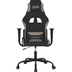 vidaXL Gaming-Stuhl mit Massagefunktion Schwarz und Taupe Stoff