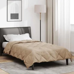 vidaXL Ganzjahresbettdecke Taupe 135 x 200 cm Mikrofaser