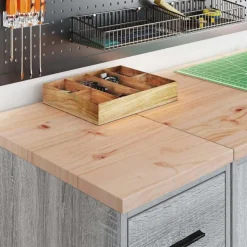 vidaXL Garagenschränke 2 Stk. Grau Sonoma Holzwerkstoff
