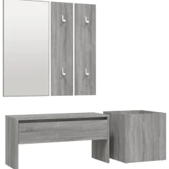 vidaXL Garderoben-Set Grau Sonoma Holzwerkstoff