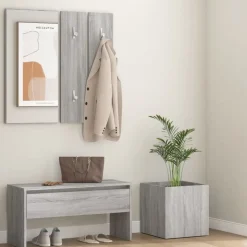 vidaXL Garderoben-Set Grau Sonoma Holzwerkstoff