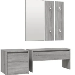 vidaXL Garderoben-Set Grau Sonoma Holzwerkstoff
