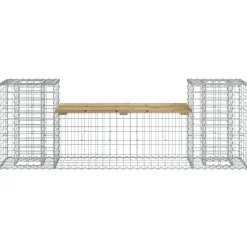 vidaXL Gartenbank aus Gabionen 183x41x60,5 cm Kiefernholz Imprägniert