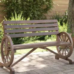 vidaXL Gartenbank 2-Sitzer Massivholz Tanne