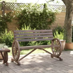 vidaXL Gartenbank 2-Sitzer Massivholz Tanne