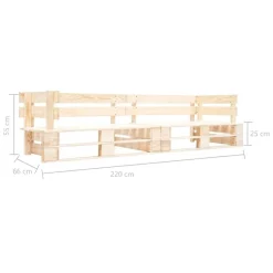 vidaXL Garten-Palettensofa 2-Sitzer Natur Holz