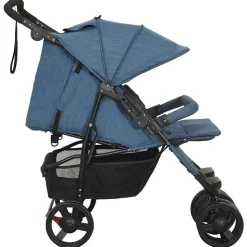 vidaXL Geschwisterwagen Marineblau Stahl