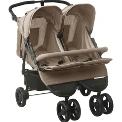 vidaXL Geschwisterwagen Taupe Stahl