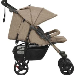 vidaXL Geschwisterwagen Taupe Stahl