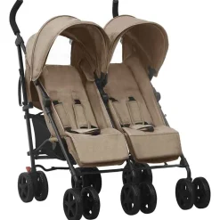 vidaXL Geschwisterwagen Taupe Stahl