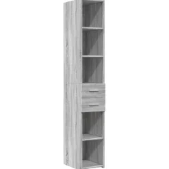 vidaXL Highboard Grau Sonoma 30x42,5x185 cm Holzwerkstoff