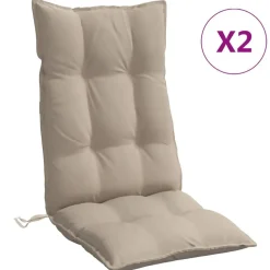vidaXL Hochlehner-Auflagen 2 Stk. Taupe Oxford-Gewebe