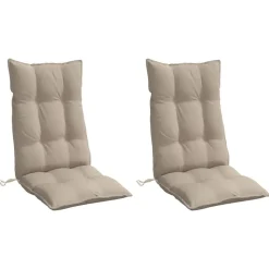 vidaXL Hochlehner-Auflagen 2 Stk. Taupe Oxford-Gewebe