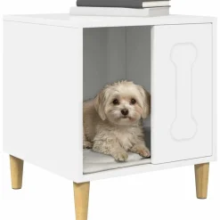 vidaXL Hundehütte Glänzend Weiß 44 x 42 x 49 cm Holzwerkstoff