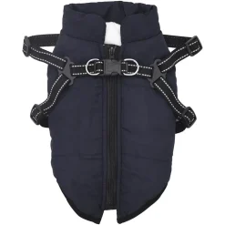 vidaXL Hundemantel Geschirr Wasserdicht Reflektierend Marineblau L24
