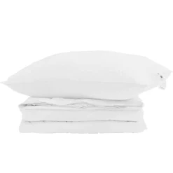 vidaXL 2-in-1 Bettdecke mit Kissen 2 pcs Weiß Daunenfeder