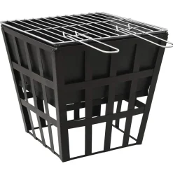 vidaXL 2-in-1 Feuerstelle und Grill 34x34x48 cm Stahl