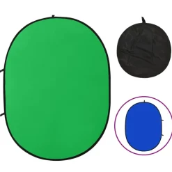 vidaXL 2-in-1 Foto-Hintergrund Oval Grün Blau 200x150 cm