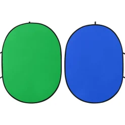 vidaXL 2-in-1 Foto-Hintergrund Oval Grün Blau 200x150 cm