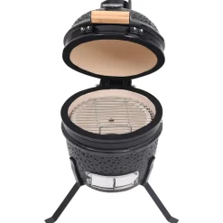 vidaXL 2-in-1 Kamado-Grill Smoker Keramik 56 cm Schwarz