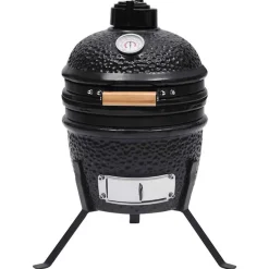 vidaXL 2-in-1 Kamado-Grill Smoker Keramik 56 cm Schwarz