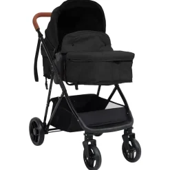 vidaXL 3-in-1 Kinderwagen Anthrazit und Schwarz Stahl