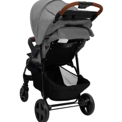 vidaXL 2-in-1 Kinderwagen Hellgrau Stahl