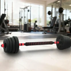 vidaXL 2-in-1 Kurzhantel Langhantel Set 30kg 30kg Schwarz und Rot