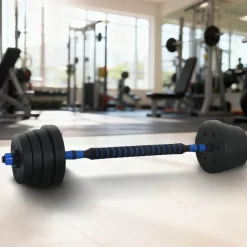 vidaXL 2-in-1 Kurzhantel Langhantel Set 30kg 30kg Schwarz und Blau