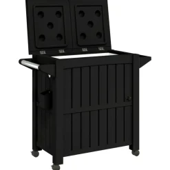 vidaXL 3-in-1 Servierwagen Schwarz Polypropylen