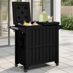 vidaXL 3-in-1 Servierwagen Schwarz Polypropylen