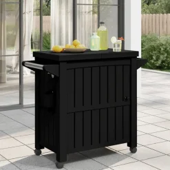 vidaXL 3-in-1 Servierwagen Schwarz Polypropylen