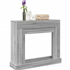 vidaXL Kaminumrandung Grau Sonoma 100x30x87,5 cm Holzwerkstoff