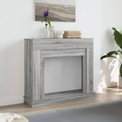 vidaXL Kaminumrandung Grau Sonoma 100x30x87,5 cm Holzwerkstoff