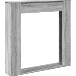 vidaXL Kaminumrandung Grau Sonoma 100x20x100 cm Holzwerkstoff