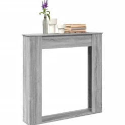 vidaXL Kaminumrandung Grau Sonoma 100x20x100 cm Holzwerkstoff