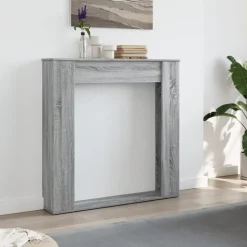 vidaXL Kaminumrandung Grau Sonoma 100x20x100 cm Holzwerkstoff