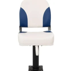 vidaXL Klappbarer Bootssitz 1 Set Blau und Weiß 41x36x48 cm
