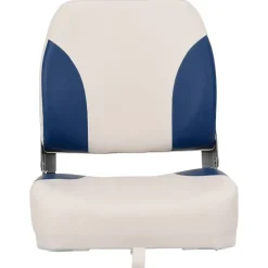 vidaXL Klappbarer Bootssitz 1 Set mit Polster in Blau-Weiß