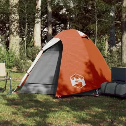 vidaXL Kuppel-Campingzelt 2 Personen Orange Wasserdicht