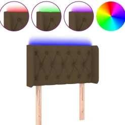 vidaXL LED Kopfteil Dunkelbraun 83x16x78/88 cm Stoff