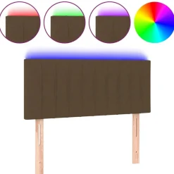 vidaXL LED Kopfteil Dunkelbraun 80x5x78/88 cm Stoff