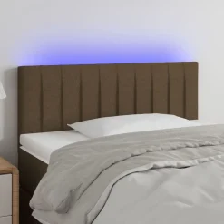 vidaXL LED Kopfteil Dunkelbraun 80x5x78/88 cm Stoff
