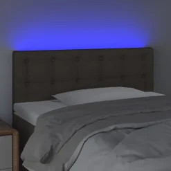 vidaXL LED Kopfteil Taupe 80x5x78/88 cm Stoff