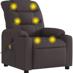 vidaXL Massagesessel Dunkelbraun Stoff