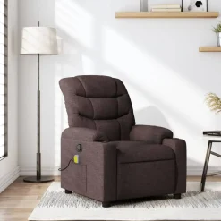 vidaXL Massagesessel Dunkelbraun Stoff