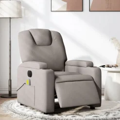 vidaXL Massagesessel Elektrisch Taupe Stoff