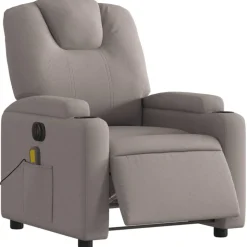 vidaXL Massagesessel Elektrisch Taupe Stoff